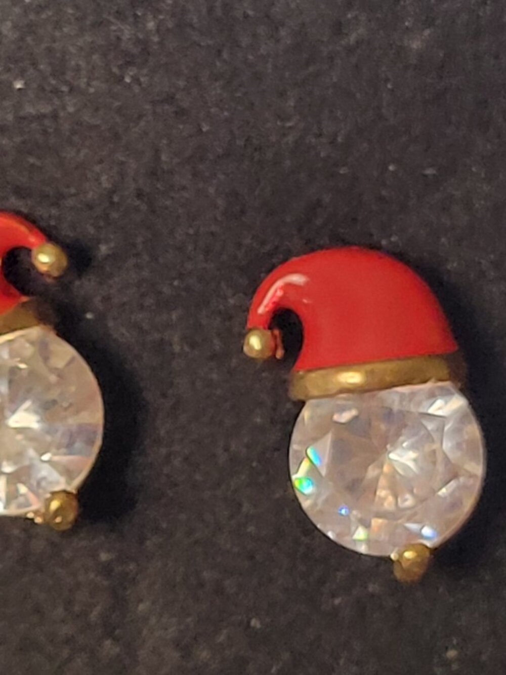 Ho Ho Ho Red Santa Earrings with Rhinestone